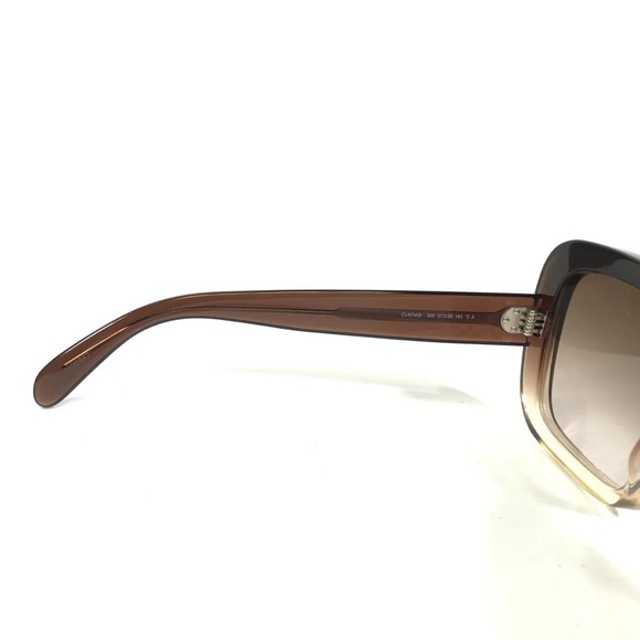 CELINE 57mm Gradient Square Sunglasses in
Transparent Brown/Brown - Picture 10 of 13